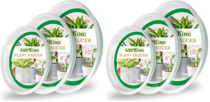 SupKing 9 Pack Plant Saucers (6inch /8inch /10inch), Heavy Sturdy Plant Trays Pot Tray for Indoor Clear Plastic Flower Pot Saucers Thicker Plant Water Drip Trays for pots- Clear