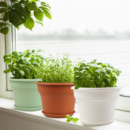Pottiffe Plant-Pots-Planters-Indoor-Outdoor, 10 inch 4 Pack Terracotta