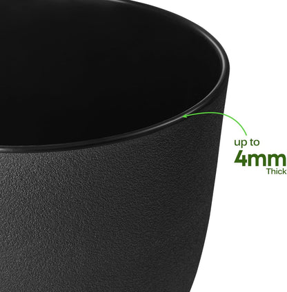 Ferlypote Plant Pots 8 Inch Set of 2, Flower Pots with Multi Mesh Drainage Holes, Planters for Indoor Outdoor Garden Plants and Flowers (Black)