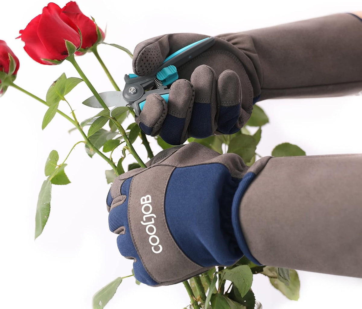 COOLJOB Thorn Proof Rose Pruning Garden Gloves for Men, Long Sleeve Large