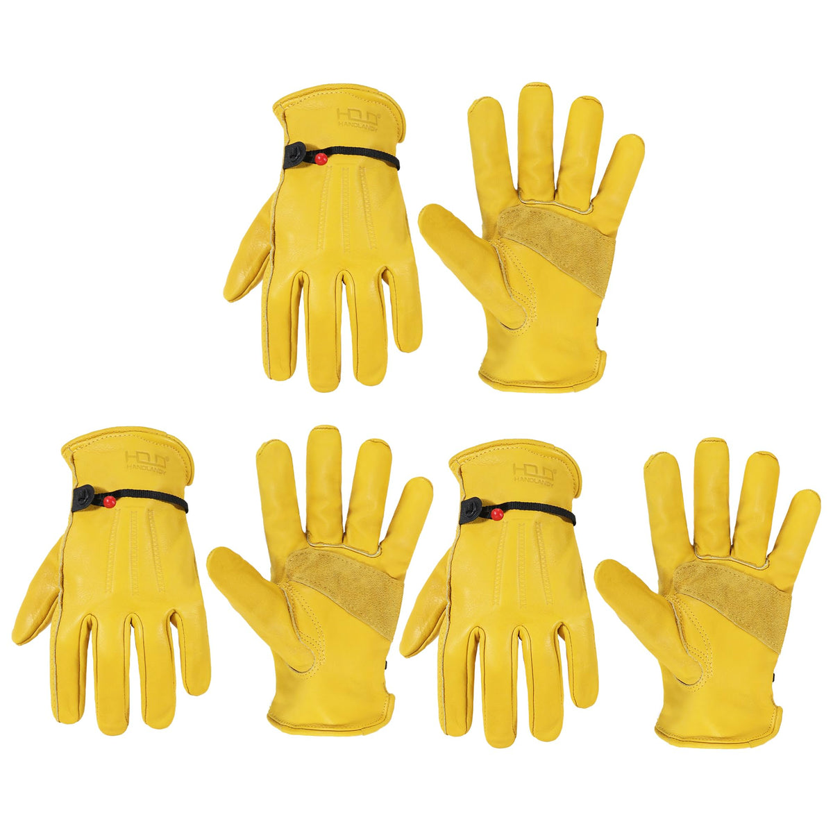 HANDLANDY Leather Gardening Gloves, Leather Work Gloves for Men Women