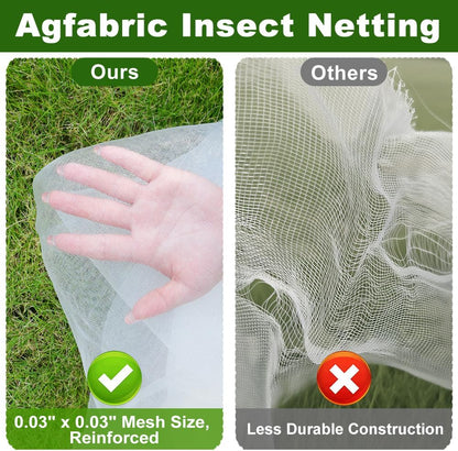 Agfabric Garden Netting 16'x30' Insect Pest Barrier Bird Netting for Garden Protection,Row Cover Mesh Netting for Vegetables Fruit Trees and Plants,White