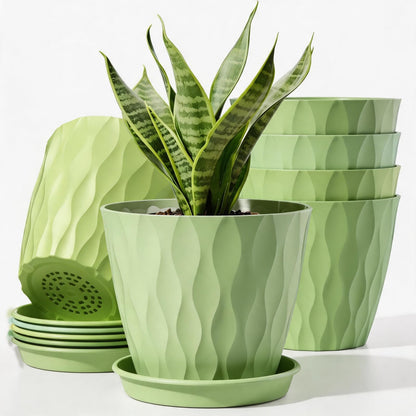 6 Pack Plant Pots with Drainage Holes, 4 Inch Plastic Indoor Flower Pots, Succulent Pots for Orchids, Violets, Succulents, Herbs and Other Small Plant, Multicolor