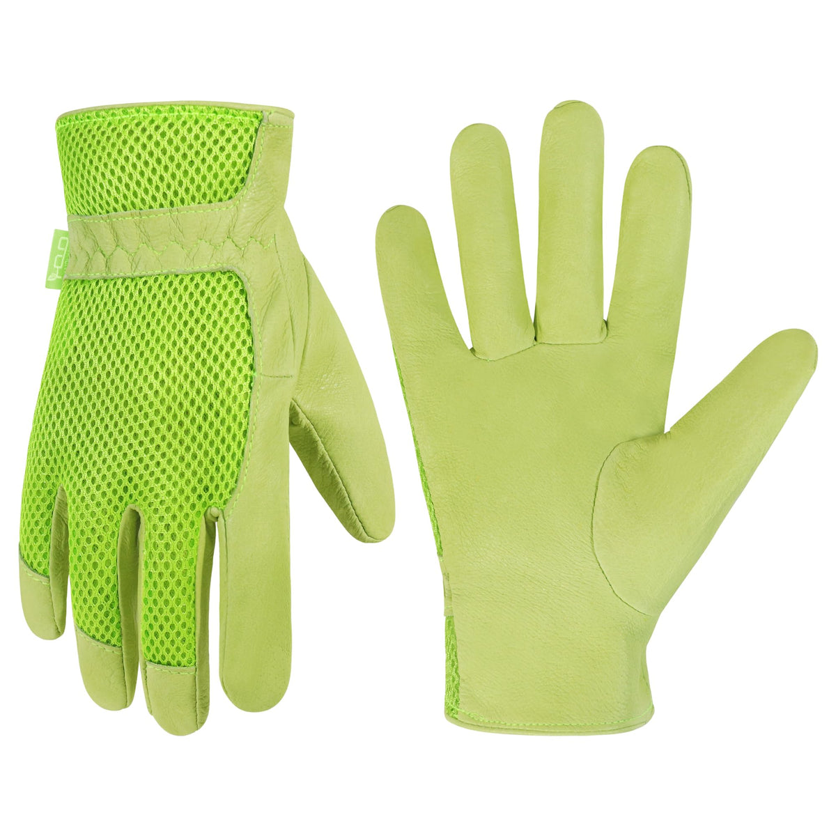 HANDLANDY Work Gloves for Women, Breathable Leather Gardening Glove for Yard Maintenance, Hand Protection with Touch Screen