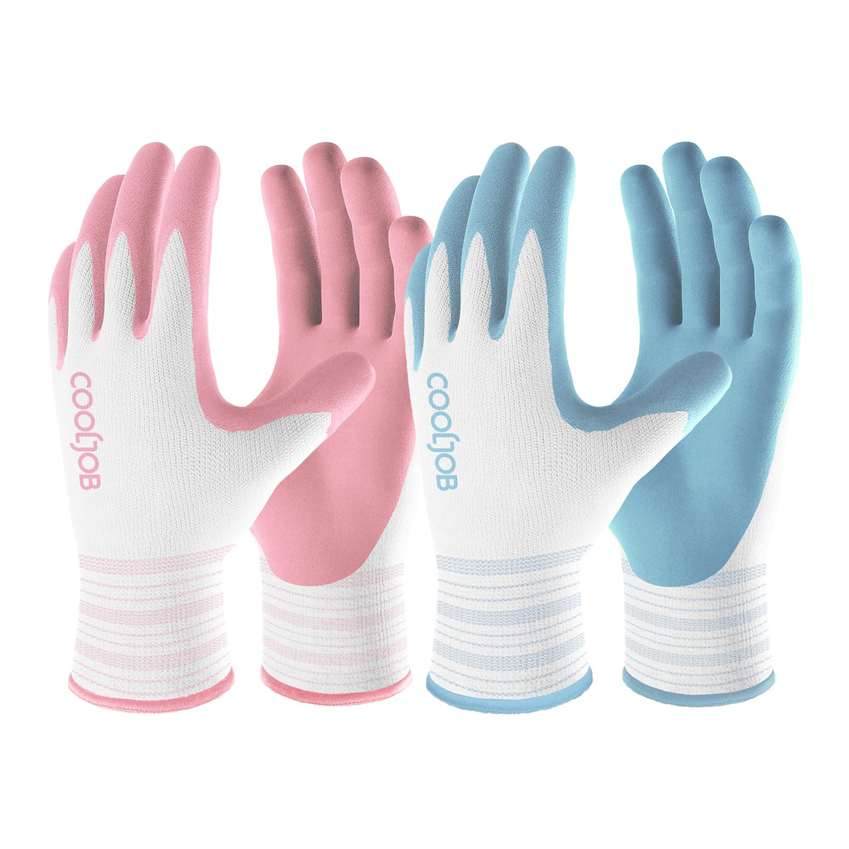 COOLJOB 6 Pairs Gardening Gloves for Women, Breathable Rubber Coated, L