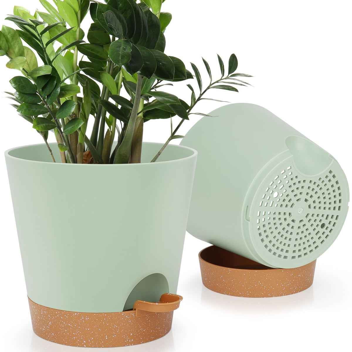 YNNICO 8,7, 6.5, 6, 5.5, 5 Inches Self Watering Planters for Indoor Plants