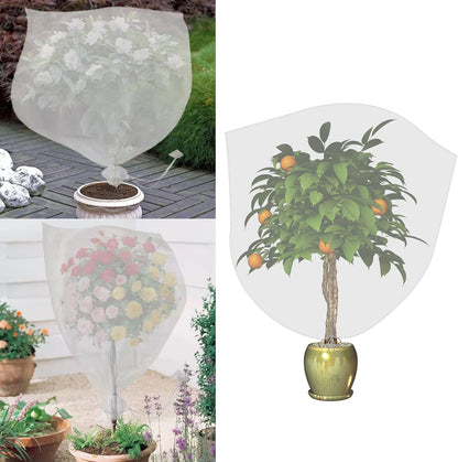 Agfabric Bird Netting 39" Hx39 W Garden Netting Insect Pest Barrier,Plant Cover Fruit Tree Netting Mesh Protection Bag with Drawstring,White