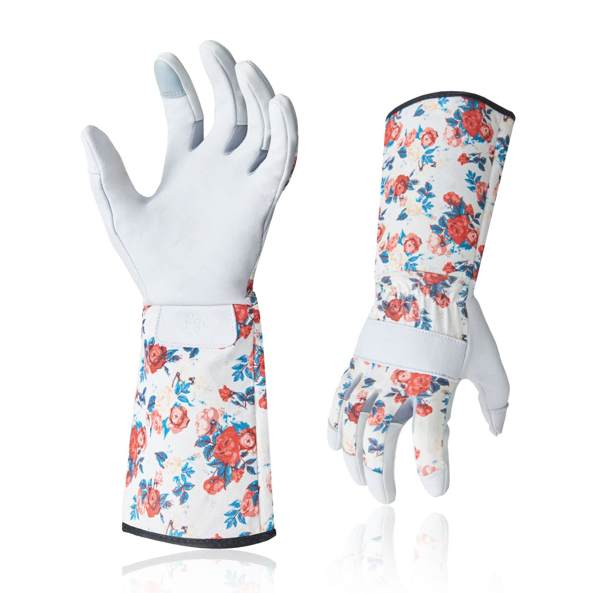 Vgo... 1-Pair Ladies' Synthetic Leather Gardening Gloves, Long Sleeves Gauntlet, Breathable & Grip Work Gloves, High Dexterity, Washable (Size L, Green, SL7445)