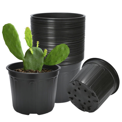 30 Pack 5 Gallon Plastic Nursery Pots,12.8 Inch Thickened Soft Plant Pots with Drainage Holes,Flower Planter Container for Seedlings Garden,Indoor and Outdoor