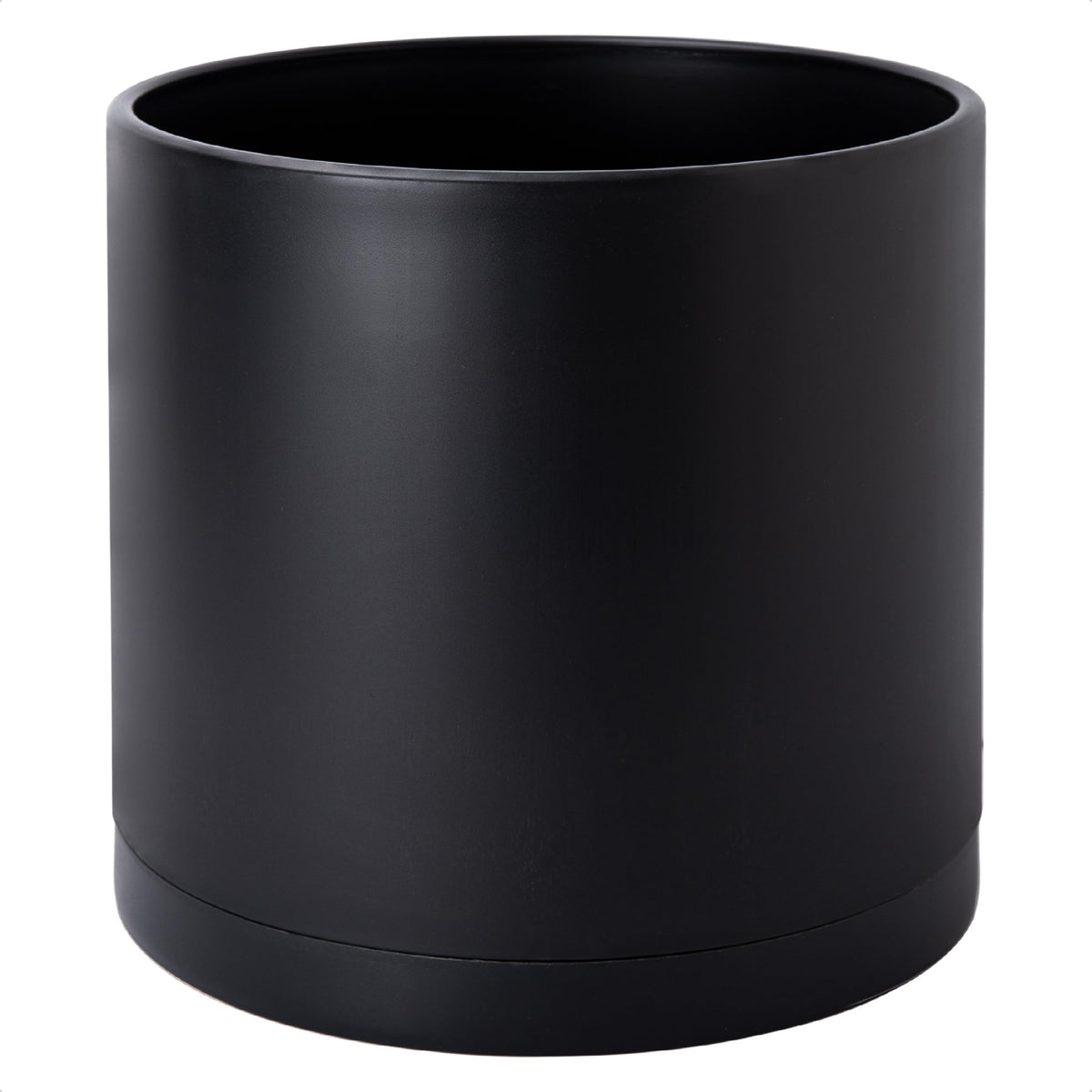 D'vine Dev Plastic Planter Pot with Saucer, 8 in, Black, 74-X-B-1