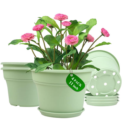 Pottiffe Plant-Pots-Planters-Indoor-Outdoor, 10 inch 4 Pack Terracotta