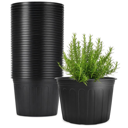 30 Pack 5 Gallon Plastic Nursery Pots,12.8 Inch Thickened Soft Plant Pots with Drainage Holes,Flower Planter Container for Seedlings Garden,Indoor and Outdoor