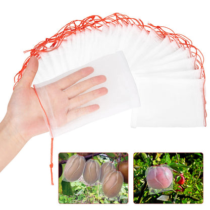 Kikhope 10 Pcs Garden Mesh Netting - 29"x21" Insect Bird Netting Pest Barrier Bags with Drawstring -Plant Fruit Protection Bag for Fruit Trees & Tomato Plants, Blocks Birds, Squirrels & Insects