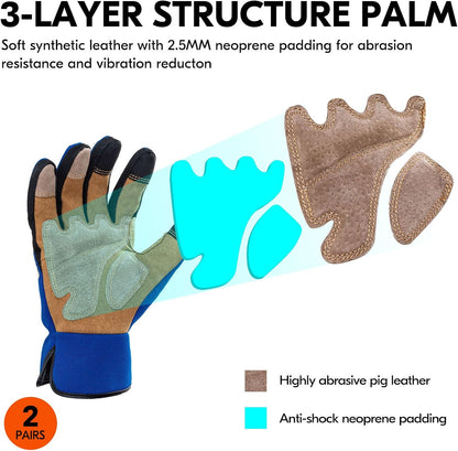 Vgo... Gardening Work Gloves for Men,Thornproof,Touchscreen(SL7475,L)