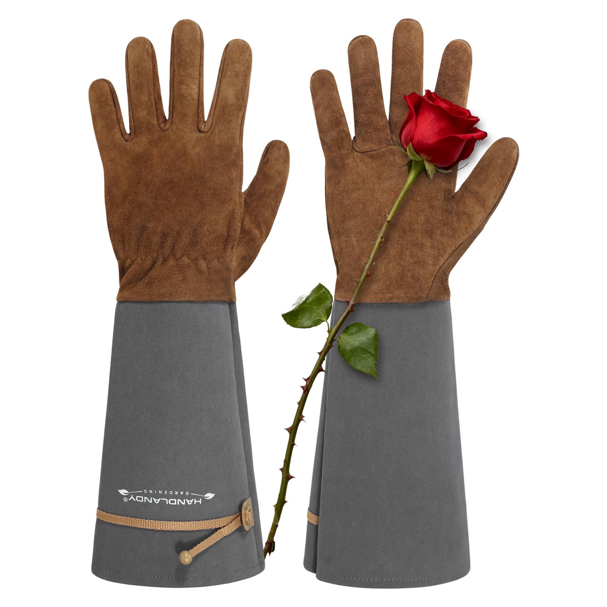 Long Gardening Gloves for Women Men - Leather Rose Pruning Gloves Thorn Proof