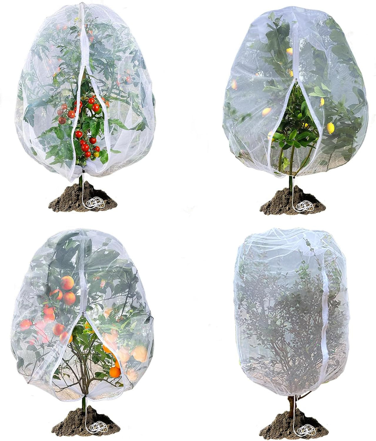 4 Pcs Drawstring Blueberry Netting for Bushes Reusable Garden Netting