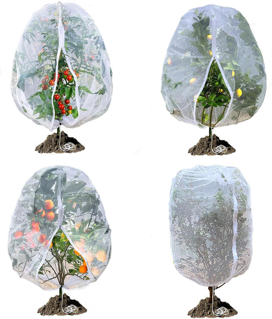4 Pcs Drawstring Blueberry Netting for Bushes Reusable Garden Netting