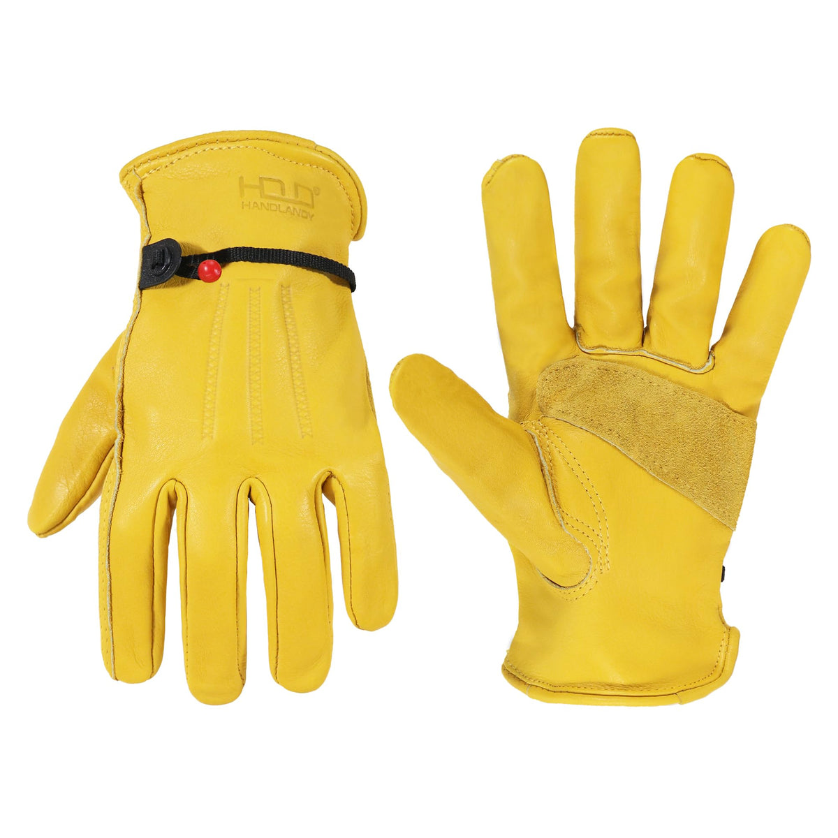 HANDLANDY Leather Gardening Gloves, Leather Work Gloves for Men Women