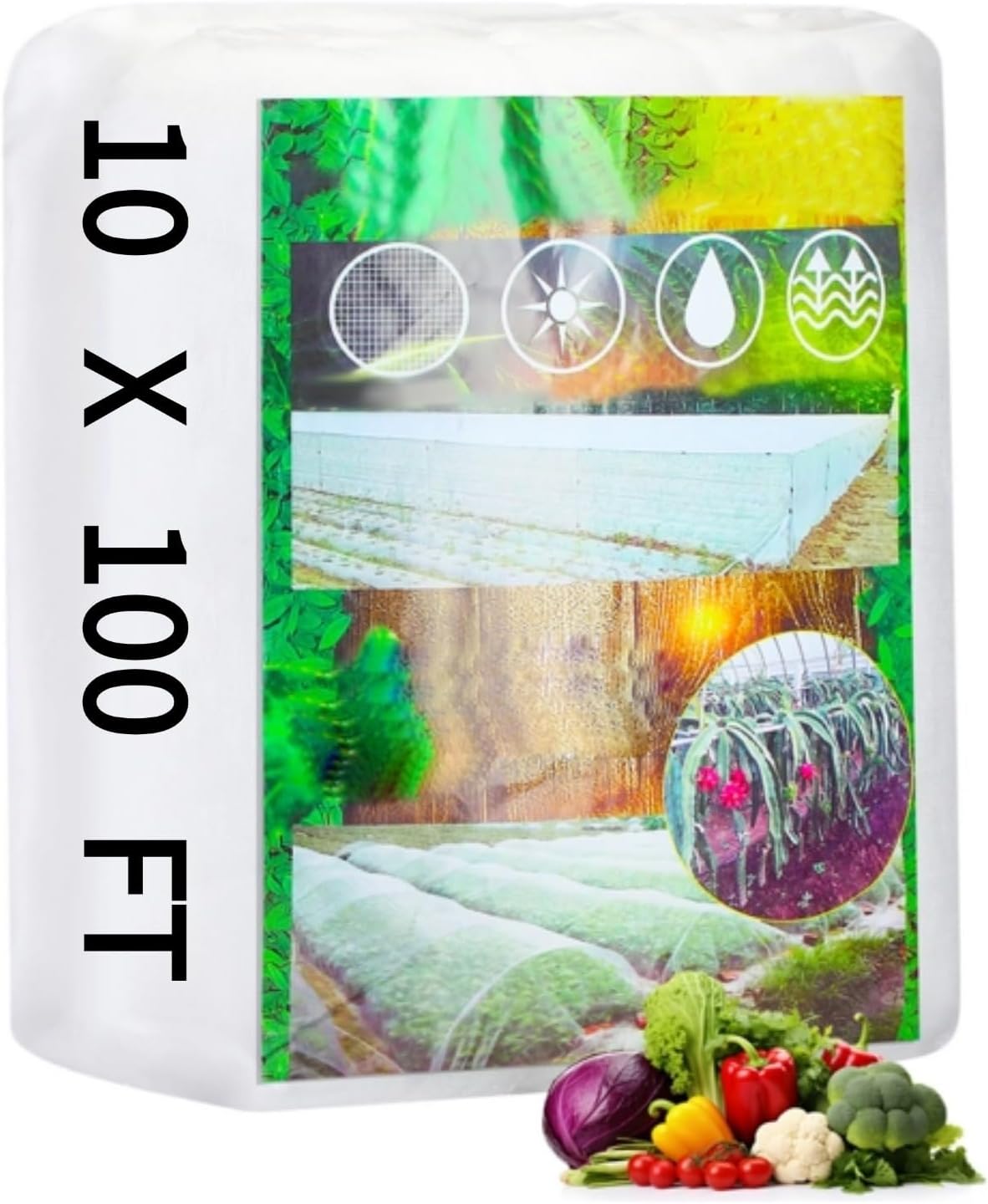 Woanger 10 X 100 Ft White Garden Bug Netting Ultra Fine Mesh for Plants