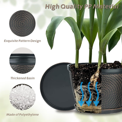 Quarut 4 Pack 8 Inch Flower Pots Planters for Outdoor Indoor
