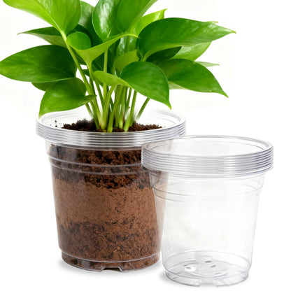 50 Pcs 2 Gallon Nursery Pots,Thickened Soft Plastic Plant Pots with Holes,Garden Flower Seedling Pot Container for Seedling,Cuttings,Transplanting (Black)