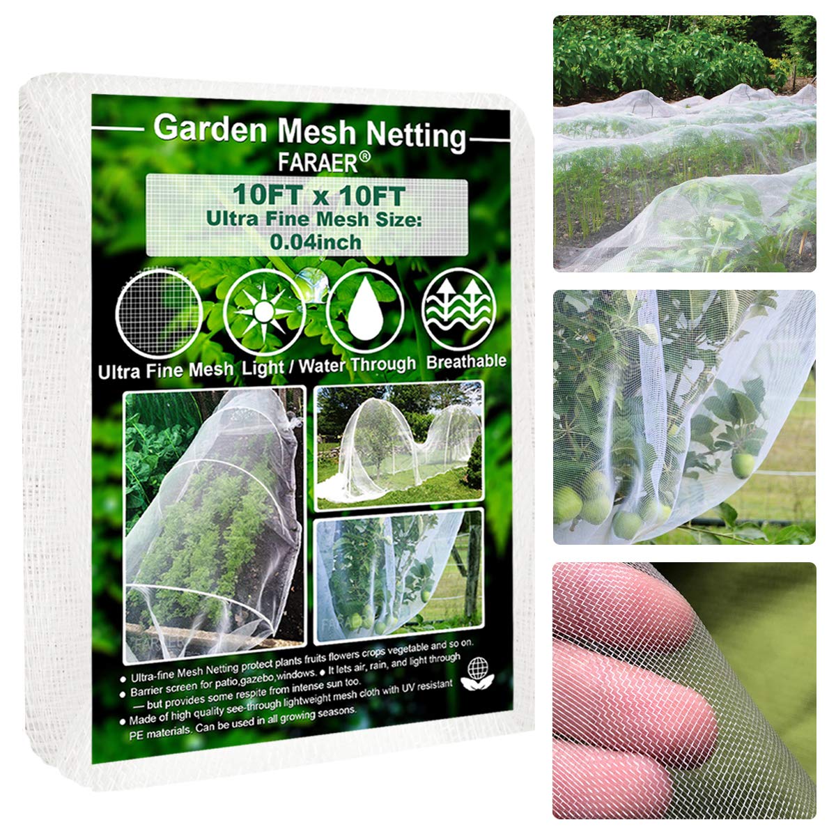 Garden Netting, Plant Covers 10x33Ft Net Ultra Fine Mesh Pest Barrier Net