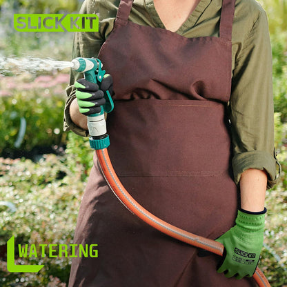 6 Pairs Gardening Gloves for Women & Men, Spring Green & White