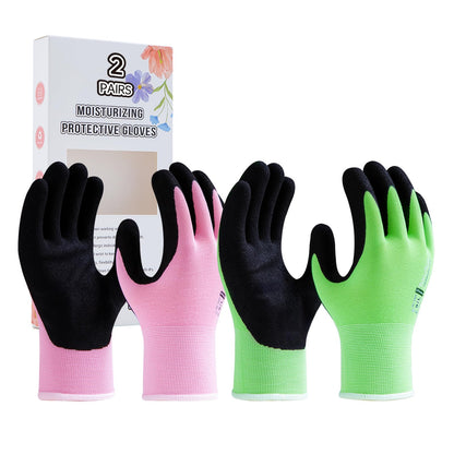 HandLove Gardening Gloves for Women, 2 Pairs, Small, Pink&Green