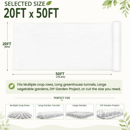 20x50Ft Garden Netting, Fine Mesh Insect Netting for Plant Protection