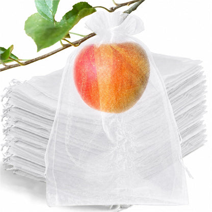 50 Pcs Fruit Protection Bags, 6×9 in Mesh Cover Nets for Tree, Green