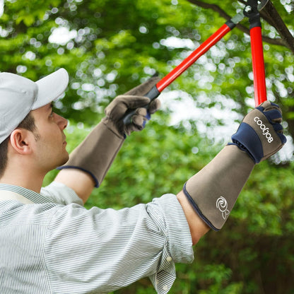 COOLJOB Thorn Proof Rose Pruning Garden Gloves for Men, Long Sleeve Large