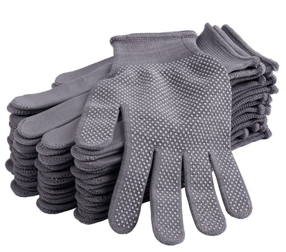 COOHORN 12Pairs Work Gloves Anti-slip Knitted Stretchy Cloth Glove Thin Moist Glove Liners