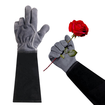 Long Gardening Gloves for Women Men - Leather Rose Pruning Gloves Thorn Proof