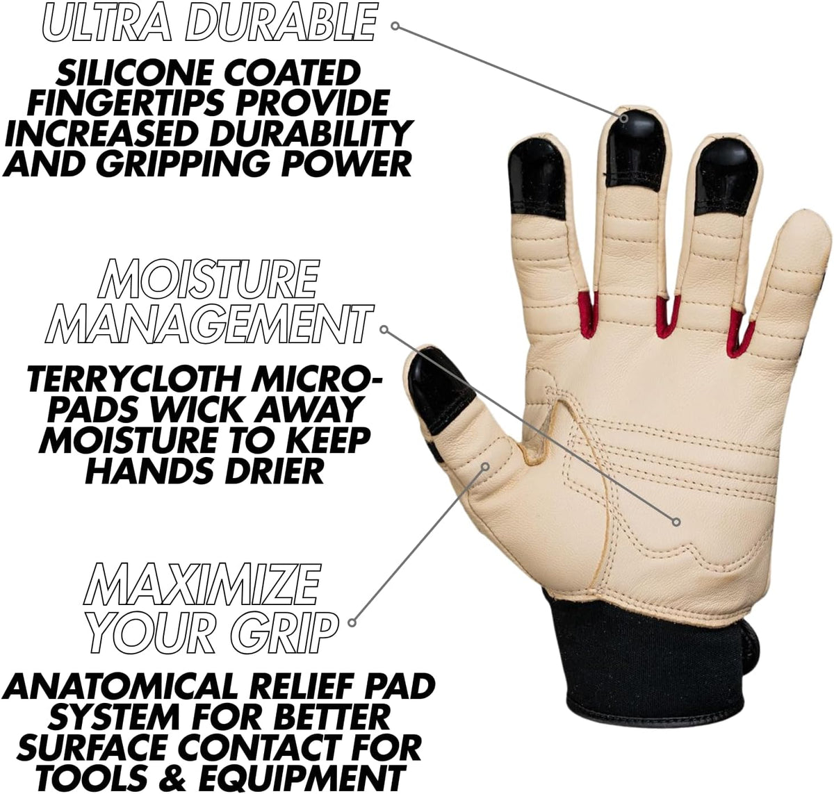 Bionic ReliefGrip Premium Leather Gardening Gloves