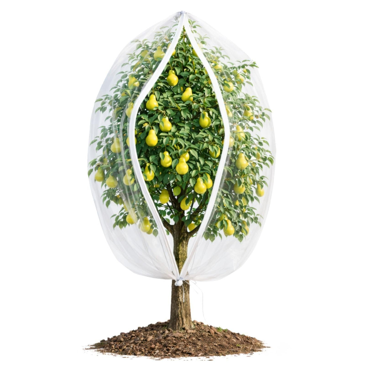 15ft x 15ft Fruit Tree Netting Cover with Zipper & Drawstring, Insect Bird Barrier Netting for Garden Protection, Ultra Fine Mesh Garden Netting, Extra Large