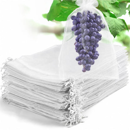 50 Pcs Fruit Protection Bags, 6×9 in Mesh Cover Nets for Tree, Green