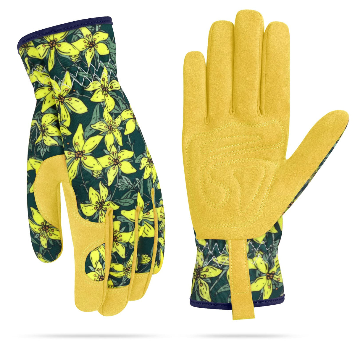 Womens Gardening Weeding Working Gloves, Leather Garden Glove for Women Thorn Proof No Stab for Digging, Planting,Pruning