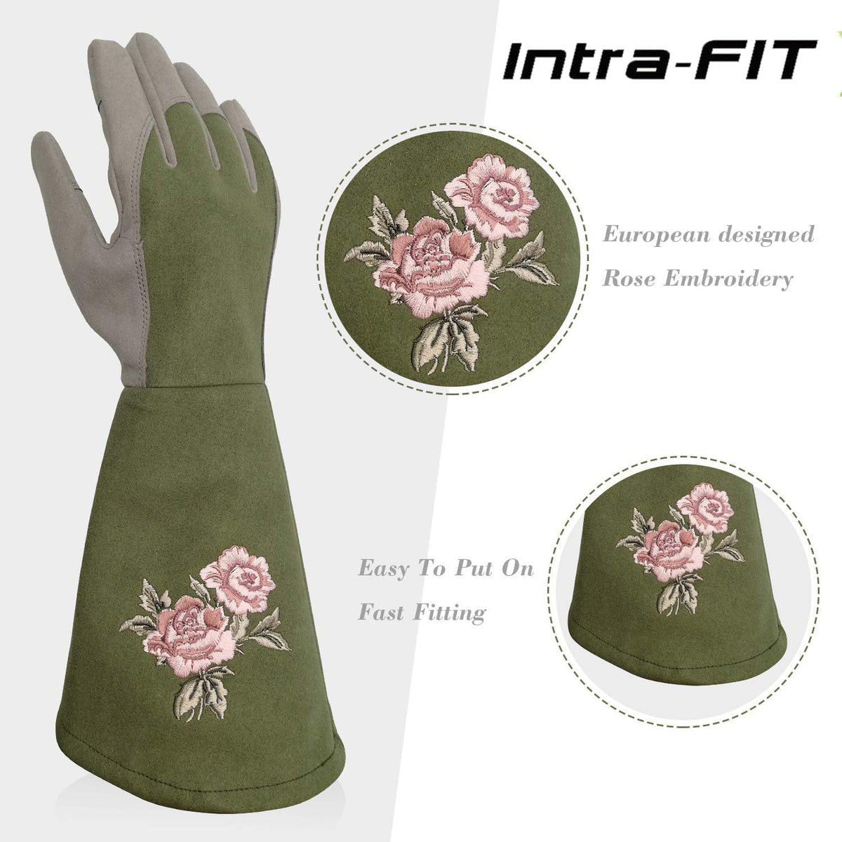 Rose Pruning Gloves with Forearm Protection, Thorn Resistant