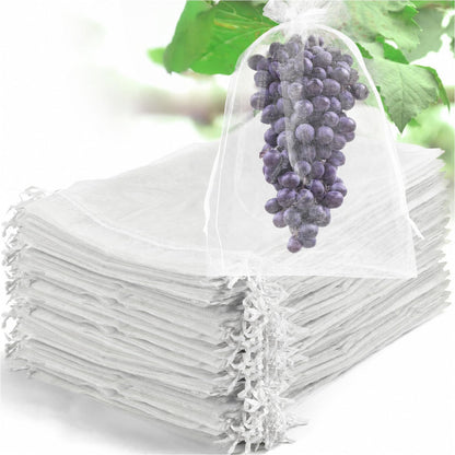 50 Pcs Fruit Protection Bags, 6×9 in Mesh Cover Nets for Tree, Green