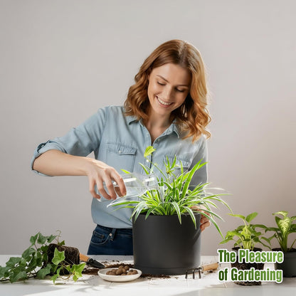 10/9/8 Inch Plant Pots 3 Pack, with Drainage Hole & Saucers
