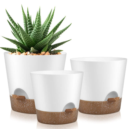 YNNICO 8,7, 6.5, 6, 5.5, 5 Inches Self Watering Planters for Indoor Plants
