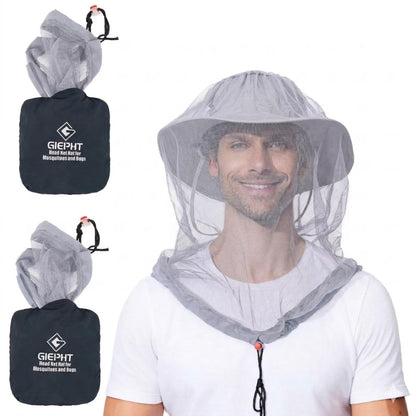 2 Pack Mosquito Head Net Mesh for Hiking & Outdoors,Bug Face Netting over Hat Adults Gnat Fly Insect Midge Protection
