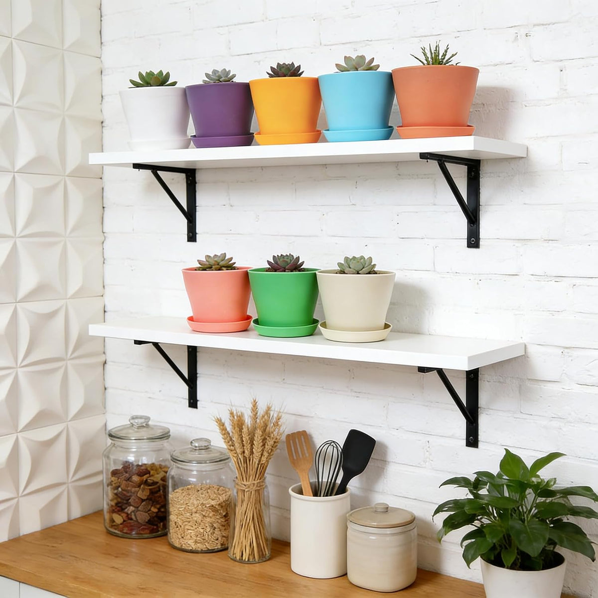 Tosnail 24 Pack 4" Small Plastic Plant Flower Pot with Saucers, Seedlings Nursery Pots Planter with Pallet Planting Gardening Containers - Assorted 8 Colors