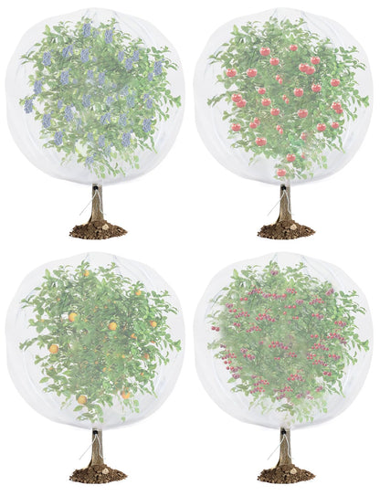 Bird Netting for Garden Protection - 4 Pack Garden Netting Pest Barrier with Drawstring,3.3Ft x 2.7Ft Mosquito Net Tomato Protective Cover Garden Plant Netting for Cicadas Vegetables Blueberry Bushes