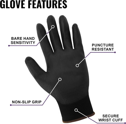 Global Glove PUG-17 Lightweight Polyurethane Dipped Work Gloves