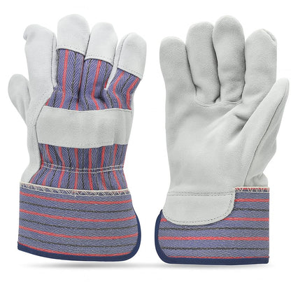 G & F Products Leather Work Gloves for Construction, Gardening and General Work