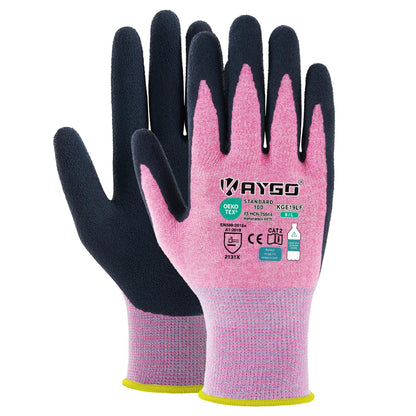 KAYGO Women's Work Gloves, Sandy Latex Grip, Breathable