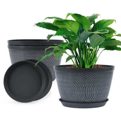 Quarut 4 Pack 8 Inch Flower Pots Planters for Outdoor Indoor