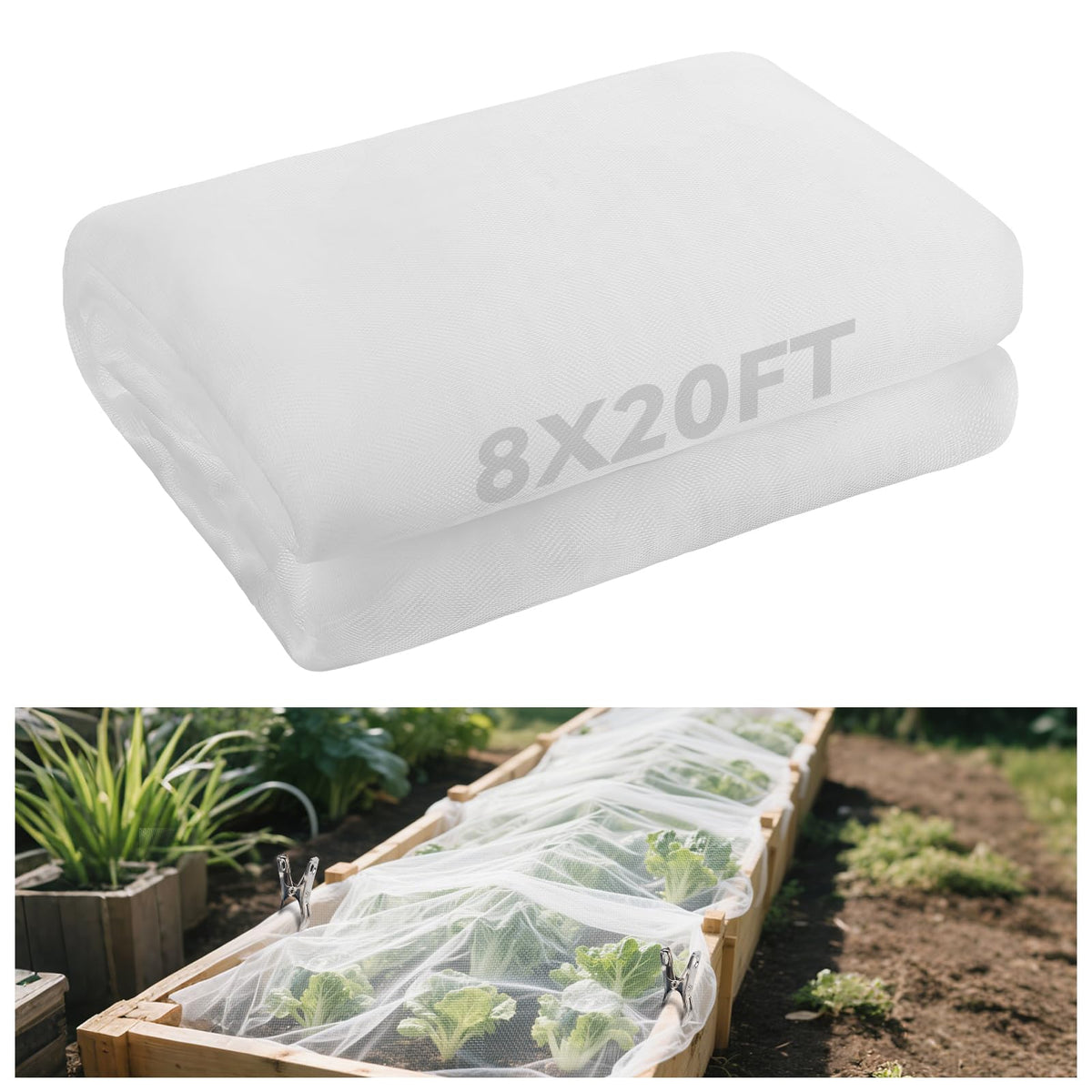 Alphatool 10x20ft Large Garden Netting, Ultra Fine Mesh Plant Covers