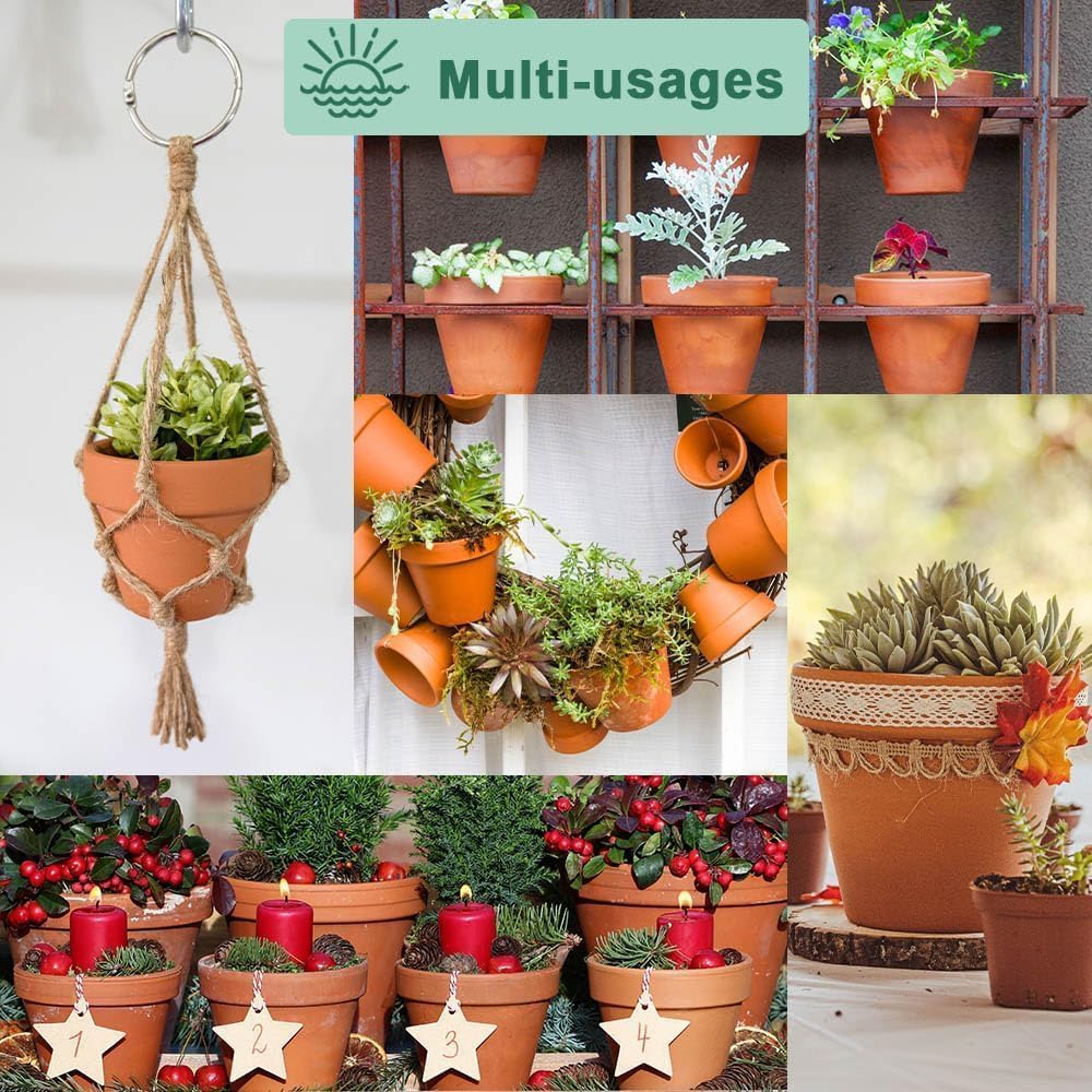 vensovo 6 Inch Terracotta & Clay Pots for Plant with Saucer, 4 Pack